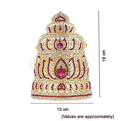 God Ornament Gold Plated Amman Face/Mugam,Crown/Kireedom and Attigai/Necklace