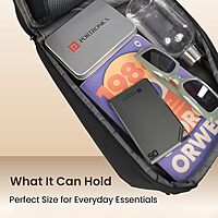Portronics Byte Mini Cross Body Sling Bag – Hard Shell Design | Black | 1 Year Warranty
