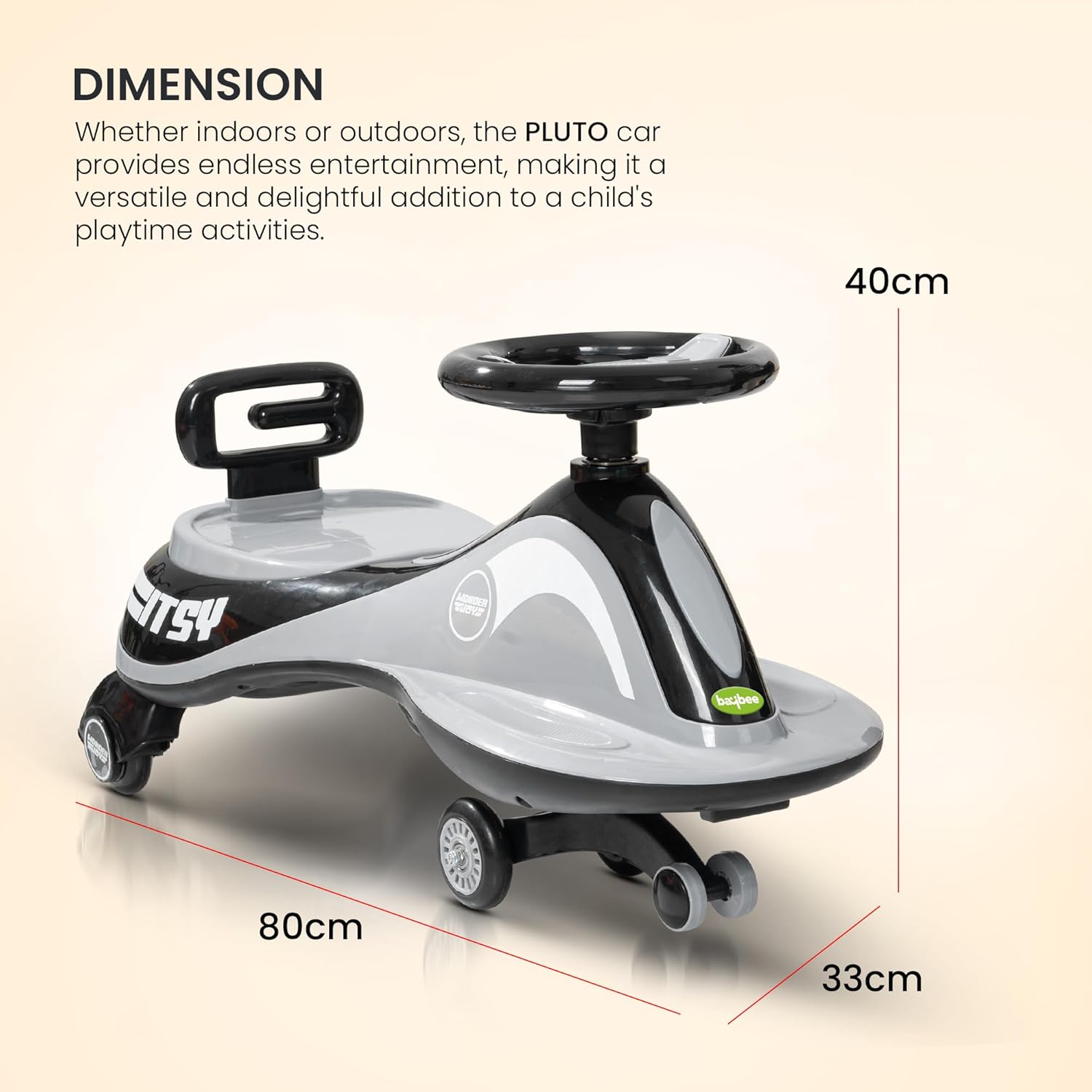 Baybee Pluto Kids Magic Swing Cars for Kids, with Led Lights, Scratch Free PP Wheels & Music-Black Baybee Pluto Kids Magic Swing Cars for Kids, with Led Lights, Scratch Free PP Wheels & Music-Black