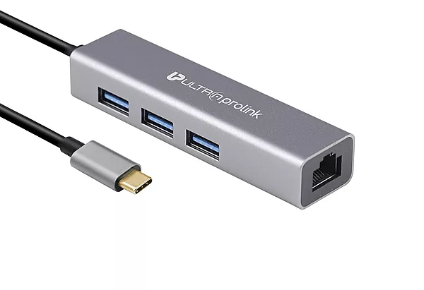 Ultraprolink UM0095 GigaHub USB-C with Ethernet & USB 3.0 X 3