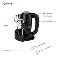 Lifelong LLHM02 300 W Regalia Plus Hand Mixer with Stand for Mixing Cake Batter and Atta