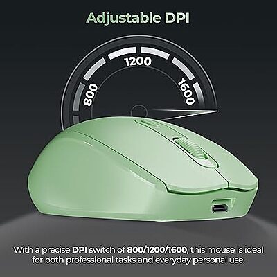WIRELESS MOUSE FOXIN FLOW BT+2.4GHZ DPI (GREEN)