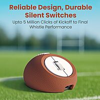 Portronics ToadPlay Rugby Mini Wireless Mouse – Dual Mode BT & 2.4GHz| Brown | 1 Year Warranty