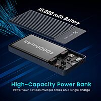 POR 2250 Luxcell B 12 10K Power Bank – 10000mAh | 12W Charging | USB & Type-C Input & Output | Black