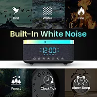 Portronics Trifusion 16W Bluetooth Speaker – HD Sound | 15W Wireless Charging | 360° RGB LED Lights | Digital Clock with Alarm | USB/SD Card/AUX | Type-C Charging | Black