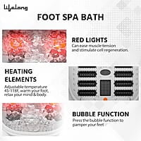 Lifelong Foot Spa Machine: Pedicure, Foot Spa, Massager - Relaxing Heat & Bubbles for Ultimate Foot Massage at Home – 12 Massage Rollers