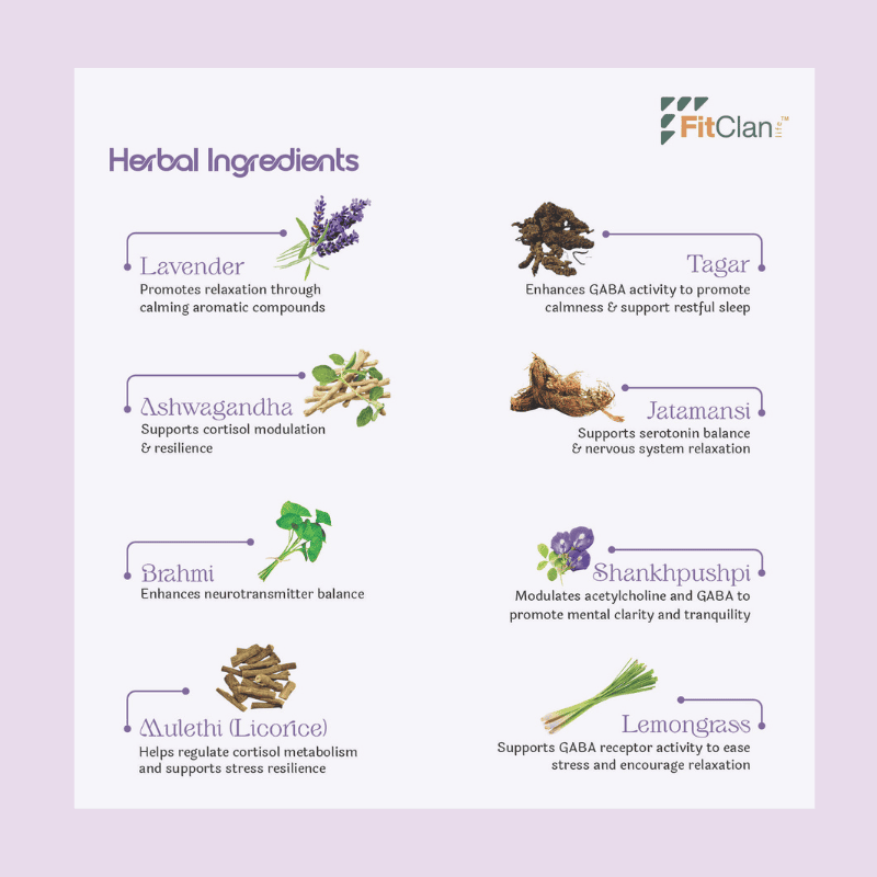 Sleep Stress-Free Herbal Tea | Relaxing Ayurvedic Tea with Ashwagandha, Brahmi & Lavender