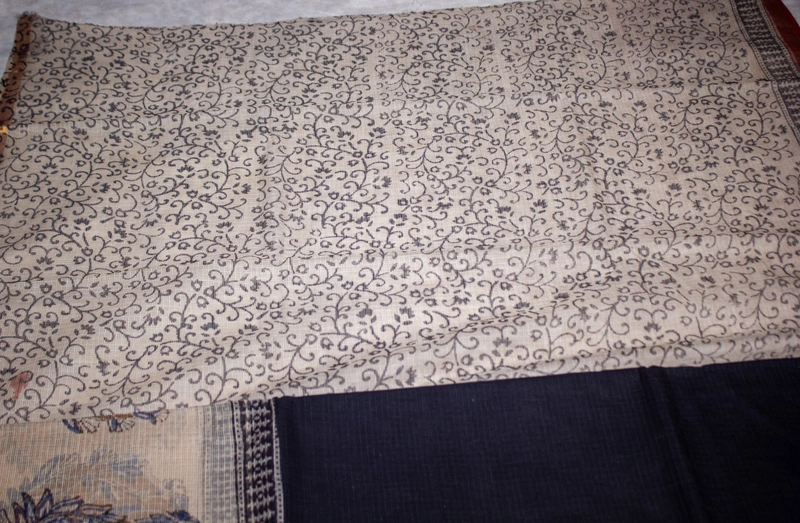 Kota Doria - Beige and Terracota Red
