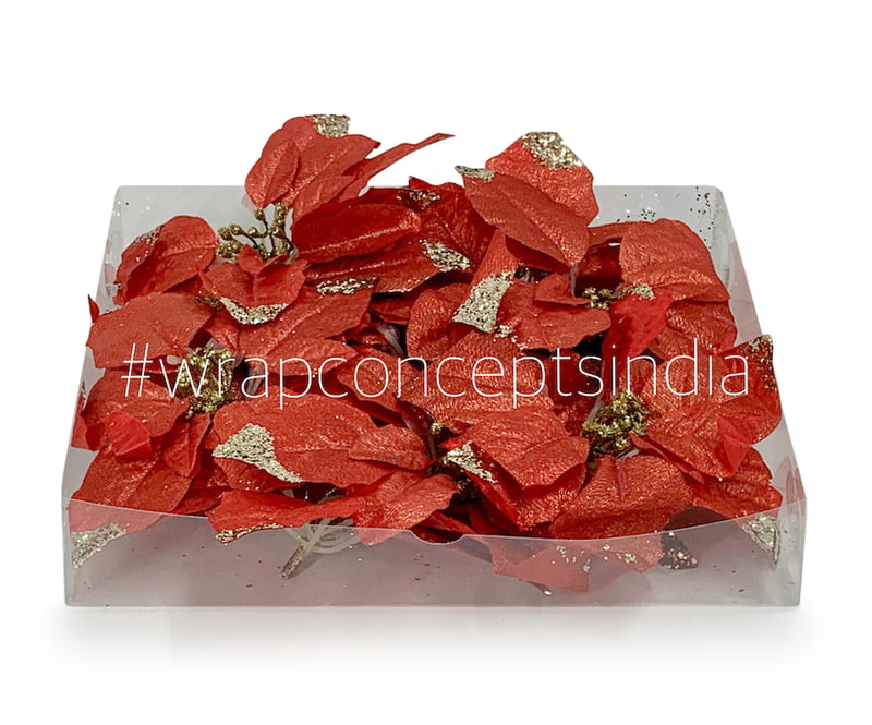 Flower with glittered pollen - Red