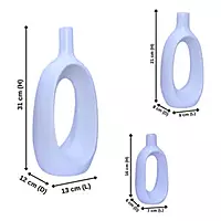 Oval-Shaped Flower Vases for Home Decor (White) Polyresin – 9.5 Inch