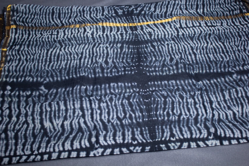 Kota Doria - Black and White Shibori Print