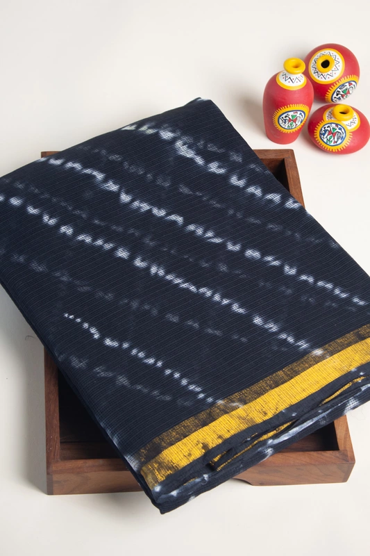 Kota Doria - Black and White Shibori Print