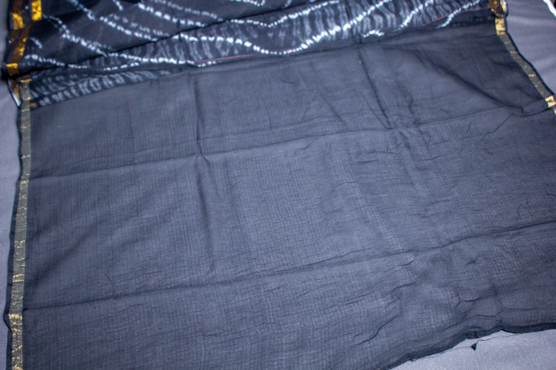 Kota Doria - Black and White Shibori Print