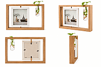 Wooden Photo Frame With Glass Vase Holder