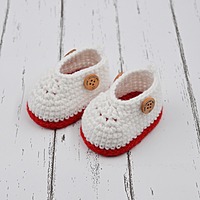 Red Baby Booties with Double-Layer Sole – Soft & Comfortable Infant Shoes