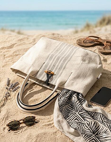 FLS BLACK STRIPE TOTE BAG