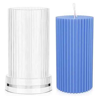 Polycarbonate Candle Crinkle Cylinder Mold (BIG) Polycarbonate Candle Crinkle Cylinder Mold (BIG)