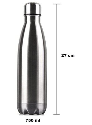 750 ML Stainless Steel Hot and Cold Water Bottle for Office Pack of 1 750 ML Stainless Steel Hot and Cold Water Bottle for Office Pack of 1
