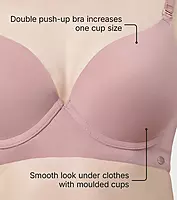 ENAMOR Innovations Transform Gel-Cup, Air-Brush Enhancer, Double Push-Up Women's Bra - Powder finish, Padded, Wired, Medium Coverage F114 NOSTALGIA ROSE 38C