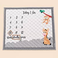 Baby Monthly Milestone Cotton Blanket & Photo Props – Safari Story Baby Monthly Milestone Cotton Blanket & Photo Props – Safari Story