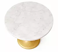 Icon Gold Leaf Accent Peg Table Marble Top