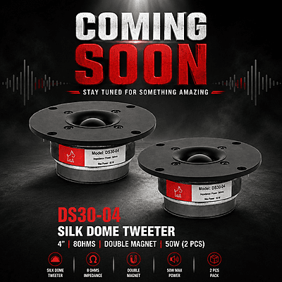 DS30-04 SILK DOME TWEETER 4" 8Ohms DOUBLE MAGNET 50W (2 Pcs)