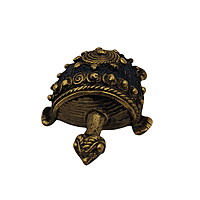 Brass Turtle with Green Embroidered Shell | Vastu Tortoise Showpiece India