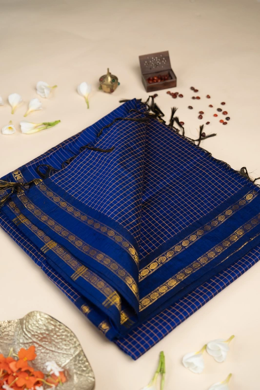 Arani Checked Cotton - Royal Blue