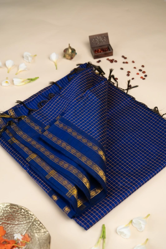 Arani Checked Cotton - Royal Blue