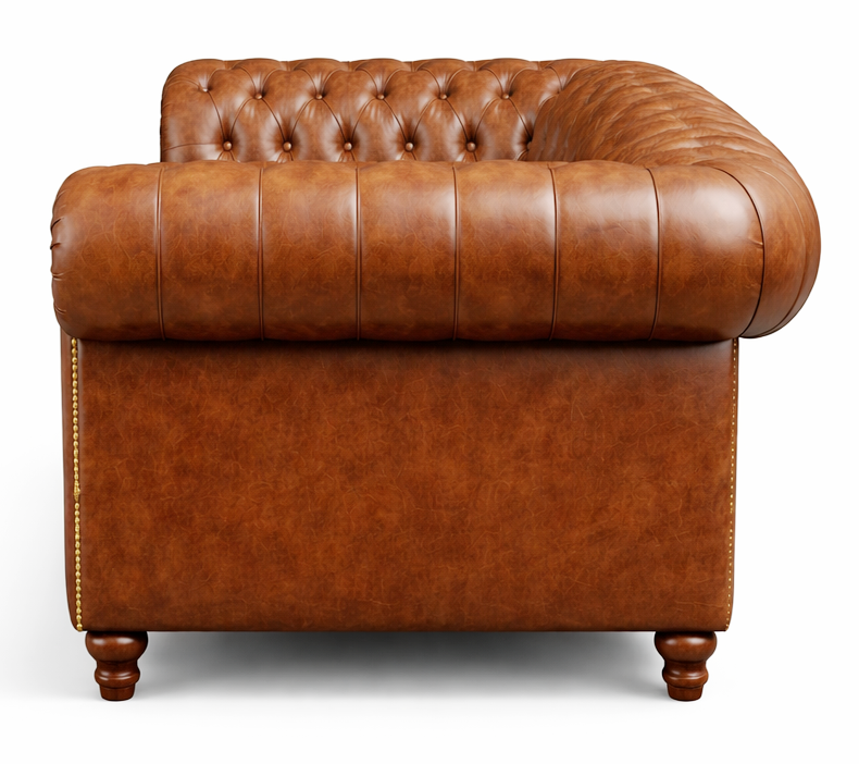 Marvel Chesterfield Premium Leather Three Seater Sofa