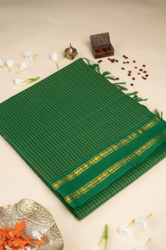Arani Checked Cotton - Emerald Green