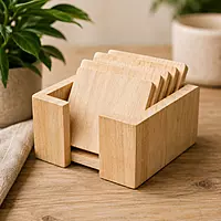 Wooden Coaster With Holder