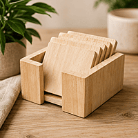 Wooden Coaster With Holder