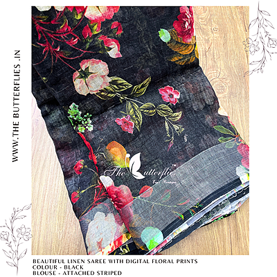 PURE LINEN SAREE  YBRSLIN23445