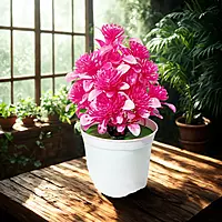 Artificial Potted Flower Planter with Pink Flowers