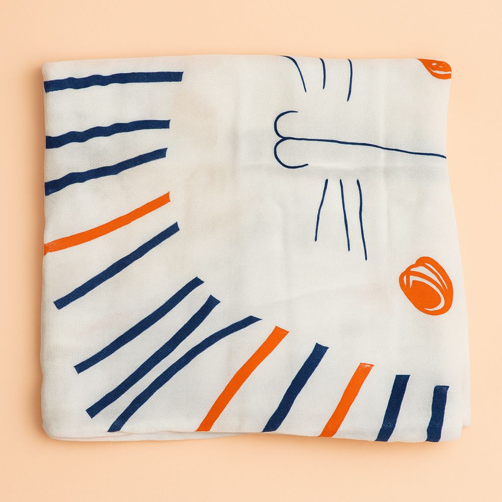 Premium Bamboo Cotton Muslin Swaddle Blanket – 110x110cm