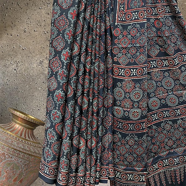 Block Print Modal Silk Saree #5