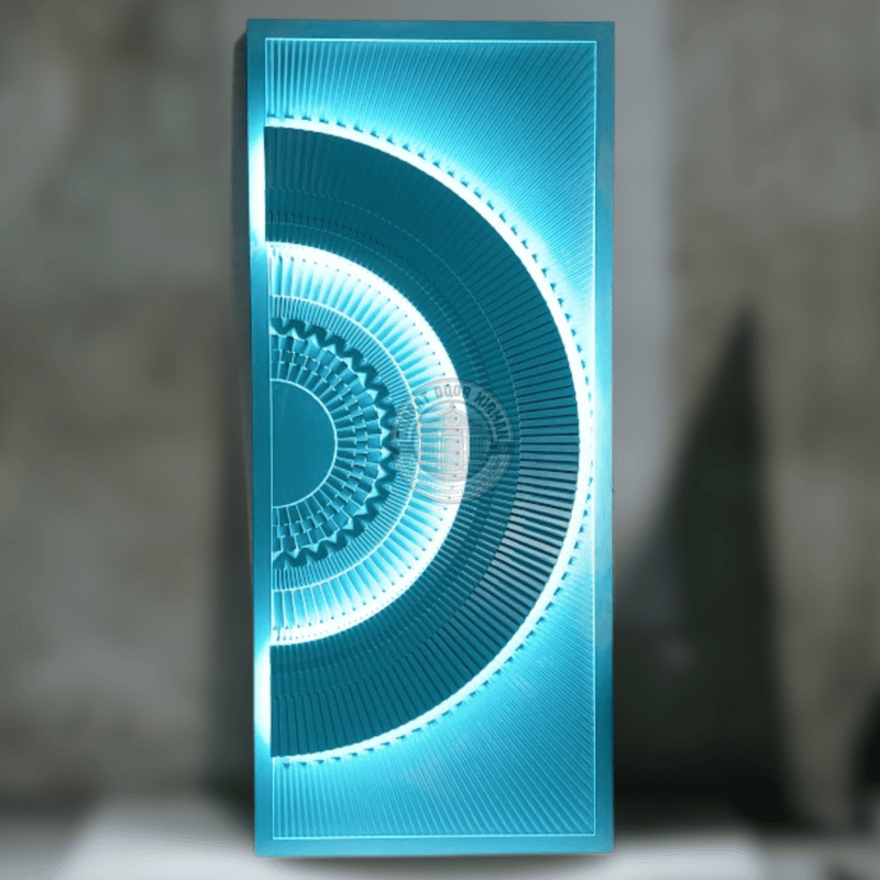 3D Designer Door with LED Glow and Emerald Satin Finish