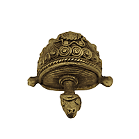 Carved Brass Tortoise Vastu Showpiece | Floral Spiral Shell