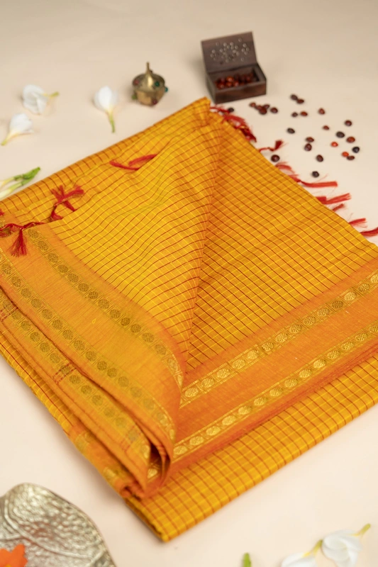 Arani Checked Cotton - Golden Mustard