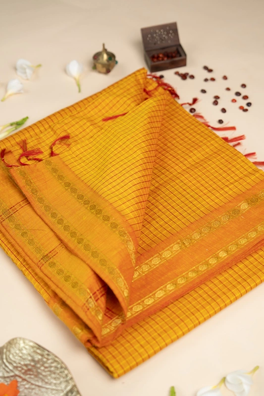 Arani Checked Cotton - Golden Mustard