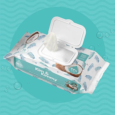 Kim & Kimmy 99% Water Organic Baby Wet Wipes, 70 Counts Kim & Kimmy 99% Water Organic Baby Wet Wipes, 70 Counts