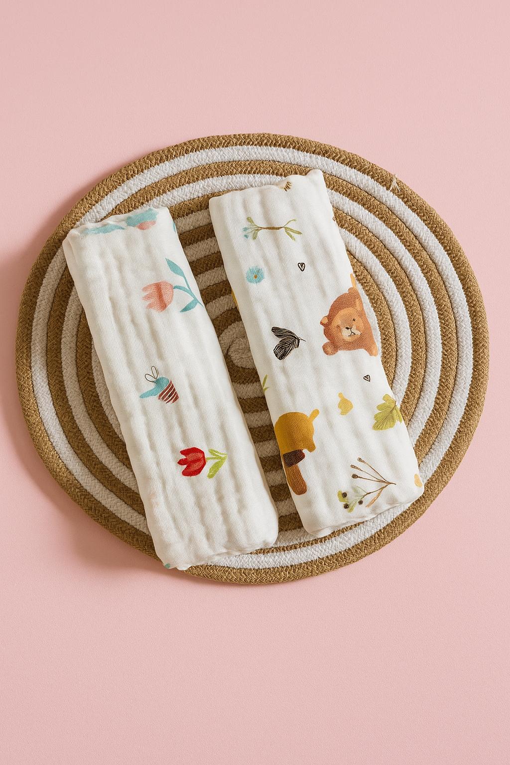 Premium Crinkled Muslin Burp Cloths (Pack of 2) Premium Crinkled Muslin Burp Cloths (Pack of 2)