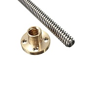 600 mm Trapezoidal 4-Start Lead Screw 8 mm Thread 2 mm Pitch with Copper Nut