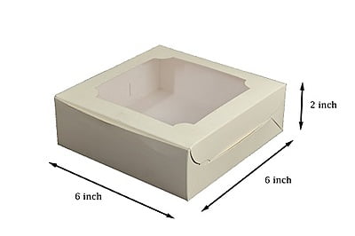 Qson Brownie Box For 4 - Size 6.5x5x2 inch Qson Brownie Box For 4 - Size 6.5x5x2 inch
