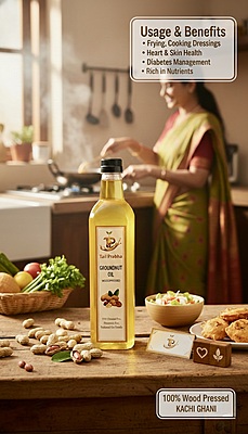 Groundnut Oil (Cold & Wood Pressed)
