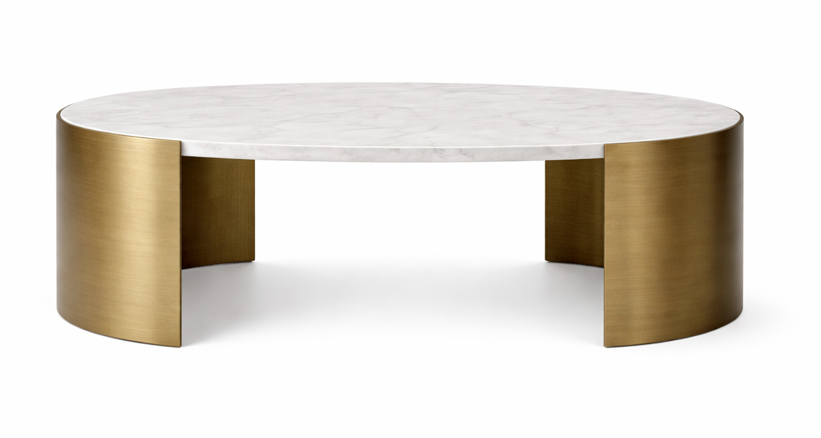 Erin Oval Marble Top Coffee Table