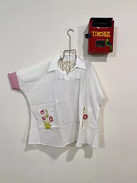 Easy-Fit + Patch Pocket - White & Pink Floral