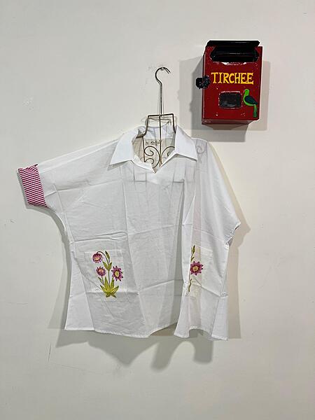 Easy-Fit + Patch Pocket - White & Pink Floral