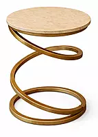 Sping Marble Top Peg Accent End Table
